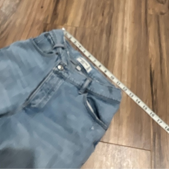 Abercrombie & Fitch Curve Love High Rise Dad Jean Criss Cross Waist Light Wash - Picture 6 of 6